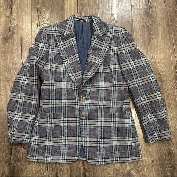 VINTAGE Mike Treloar Melbourne London 1960s Plaid Boho Tailored Jacket Men’s 40R - Picture 1 of 15